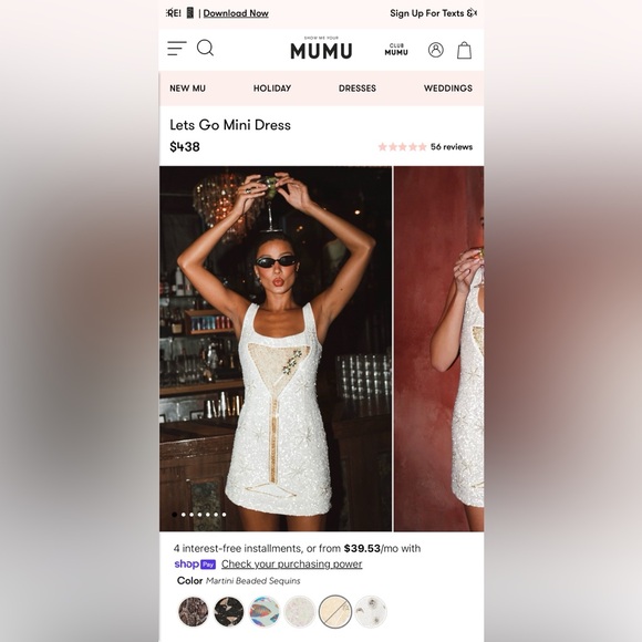 Show Me Your Mumu Lets Go Mini Dress in Martini Beaded Sequin XL NYE - Picture 8 of 8